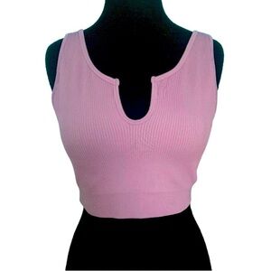 OtoS Active Ribbed Athleisure Crop Tank Top Lilac Purple Size Large